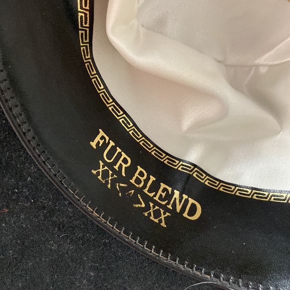 Beautiful well kept Restitol black /gold fur blend 4x Felt hat top cha - Picture 5 of 9